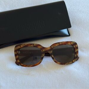 ✨ NWT Moschino Logo Monogram Sunglasses Brown MOS132/S - Authentic ✨